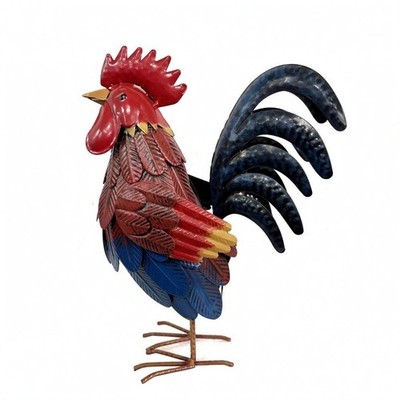 Eisenhahn Ornament gesprenkelt Metall Huhn Skulptur Handarbeit für Landschaft