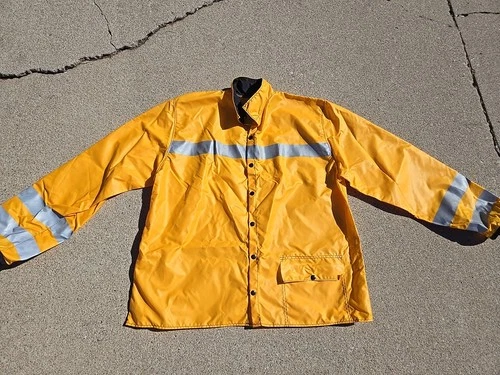 Heavy Weight Hi-Vis Reflective Slicker Jacket (Yellow) Made In USA, NWOT 🔥  video thumbnail