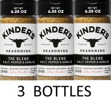 Kinder's The Blend Salt Pepper Garlic Seasoning Mix 6.25 oz Bottle - 3 BOTTLES