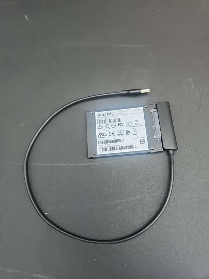 SanDisk SSD Plus 240GB computer hard drive 2.5in/w Ugreen USB Attachment Plug In - Image 2 of 3