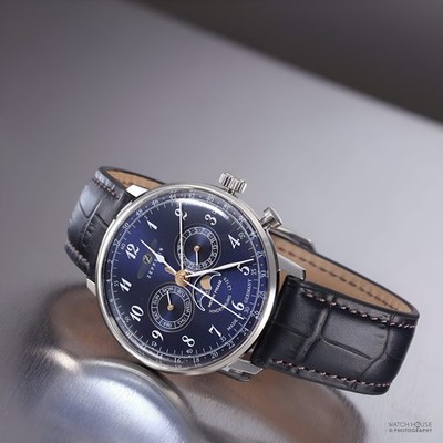Zeppelin LZ 129 Hindenburg Mondphase Herrenuhr 7036-3 Blau