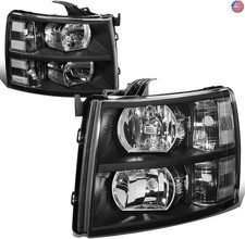 DNA Motoring HL-OH-CSIL07-BK-CL1 Pair of Black Housing Headlights Compatible