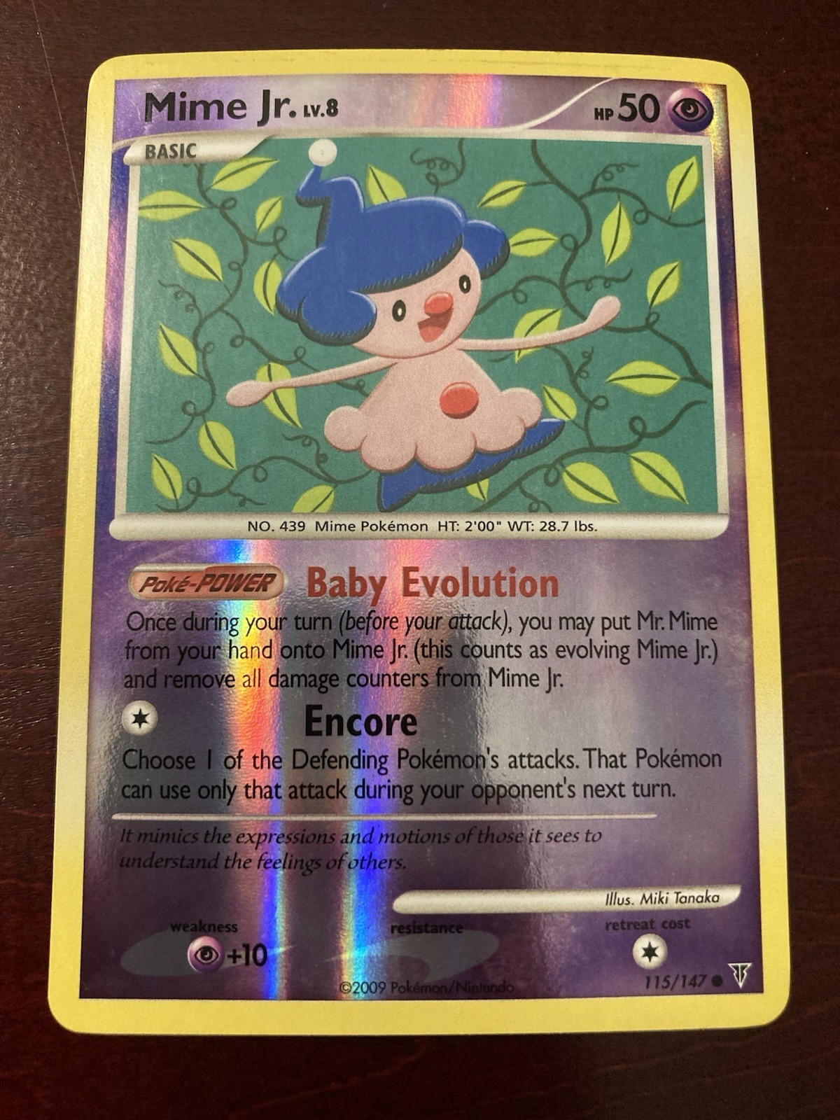 Mime Jr. 115/147 Supreme Victors Reverse Holo Common 2009 Pokémon TCG Card