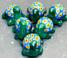 1980's VINTAGE HAND MADE / PAINTED GLOW CANDLE LOT OF 6 SMALL " SEA TURTLE " C