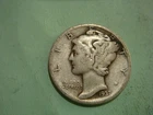 1937 D  Mercury Dime - Fine cond  , actual coin in photo