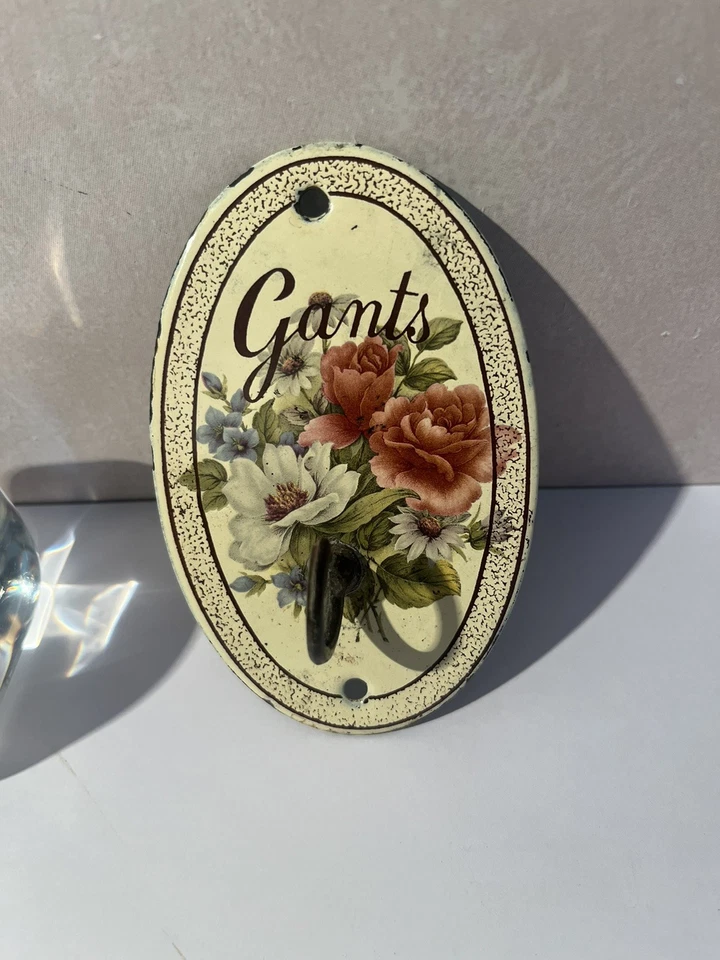 plaque émaillée Ancienne Porte Gants Présentoir Ancien Hôtel Ancien 1970 Vintage - Photo 2/4