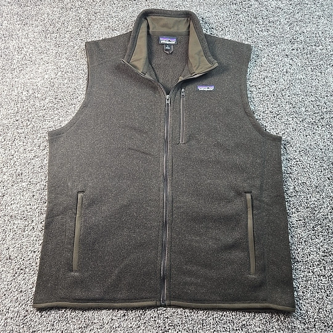 Patagonia Vest Mens XL Brown BETTER SWEATER Fleece Full Zip Camping 25882
