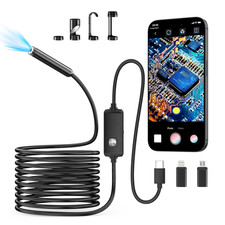 Endoscope Camera with Light,1920P HD Borescope with 8 Adjustable LED Lights, End