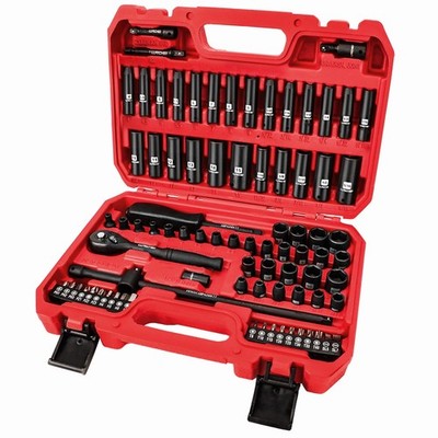 LLNDEI 1/4 inch Drive 83-Piece 1/4'' Impact Socket Set, Black 