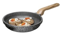 Aluguss Pfanne 24Cm Granitoptik Induktion Antihaft Backofenfest Holzgriff