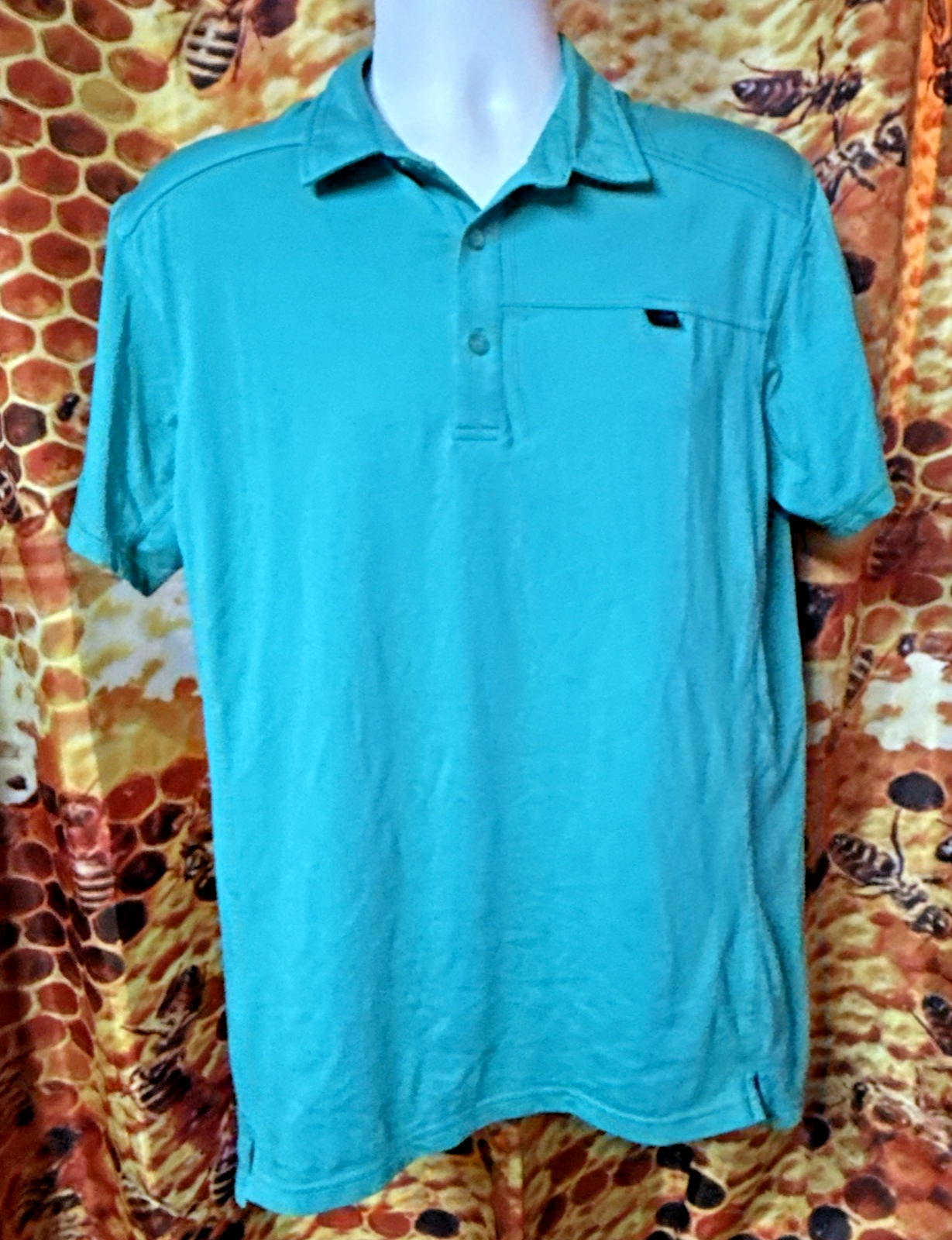 Polo Arc'teryx uomo L manica corta blu verde 1 4 bottone cotone poliestere