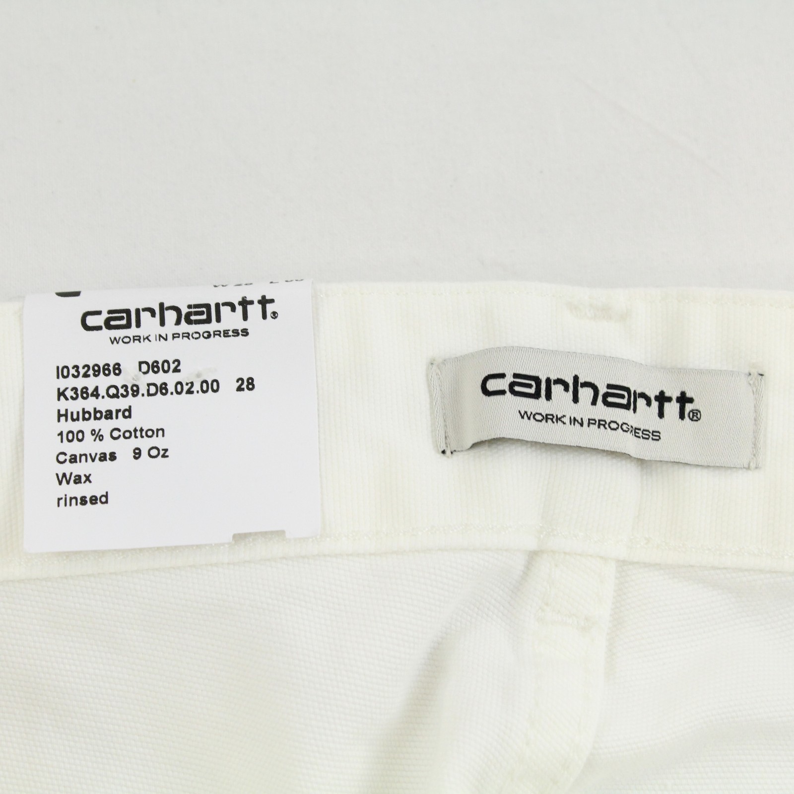 Carhartt WIP Pierce Straight Leg Cotton Wax Rinsed Trousers in White Women's 28 thumbnail 5
