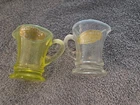 Fenton Small Pitcher Topaz And Clear Opal With Tag 1940