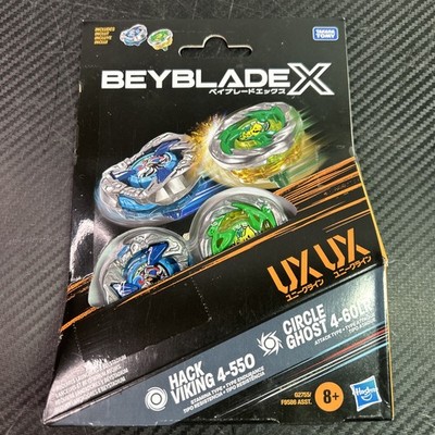 New Beyblade X Circle Ghost 4-60LR UX & Hack Viking 4-55O UX Dual