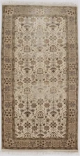 Handmade Oriental Area Rug Cream Classic Wool & Silk Allover Style Carpet 3X5 ft
