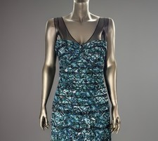 NWT BCBG Max Azria Erika Floor Length Maxi Gown In Jenine Blue Surf Sz 8