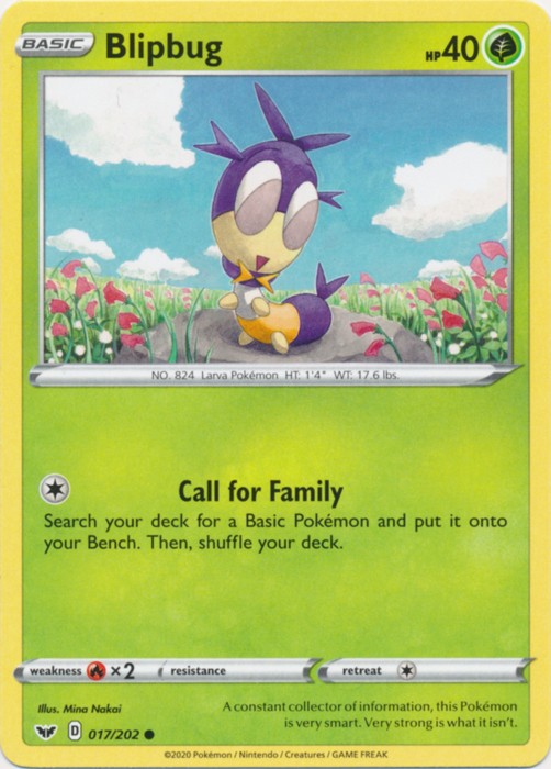 Blipbug - 017/202 - Common (Near Mint) Sword & Shield Base Set - Grass Pokémon