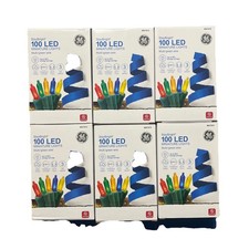 6x GE StayBright 100 Count Multicolor LED Christmas String Lights 24.7 ft   NEW