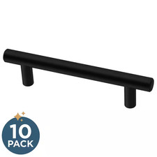 10-Pack Simple Bar 3-3/4 In. 96 Mm Modern Matte Black Cabinet Drawer Pulls