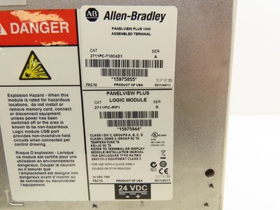 Allen Bradley 2711PC-T10C4D1 PanelView Plus 1000 Color Touch