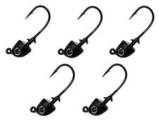 Reaction Tackle Tungsten Swimbait Jig Heads 5pk 1/4oz Black Bass Saltwater