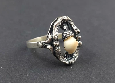 Kultiger Trachten-Ring, Grandel auf 835er Silber - Bild 1 von 4