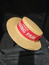 Authentic Rare Ford Motor Trading Fair Vintage Straw Hat Red Banner Great Cond