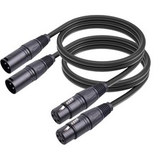 2 Pack 3-Pin XLR Female to Male Microphone Cable,Balanced DMX Cable,Shielded ...
