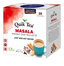 QuikTea Masala Chai Tea Latte 20 Pack Instant Chai Authentic Indian Spiced Tea