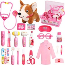 Doctor Kit for Toddlers 3-5 Dress Up 2 Year Olds Girls child-size, Pink