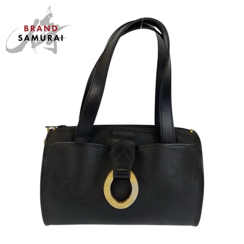 Christian Dior Trotter Black Leather Handbag Mini Boston Used From Japan