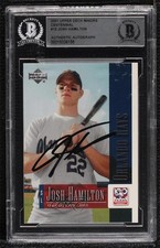 BAS 2001 Minor League Baseball Centennial Josh Hamilton #19 BGS Authentic 3c7