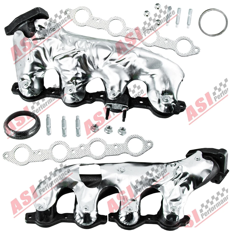 2x Exhaust Manifold Fit 2001-13 GMC Yukon XL 1500/2500 GMC Sierra Chevy Suburban Foto 2 de 4