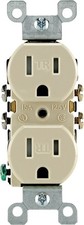 Leviton T5320-00I 15A 2-Pole Thermoplastic Duplex Ivory Tamper Resist Outlet