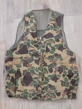 Vintage Duck Hunter Camo Vest Mens Small Mesh Hunting Talon Zipper by Sears
