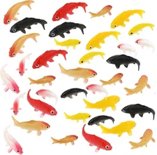 KALIONE Mini Koi Fish 40 Pcs Goldfish Figurines Miniature Tiny Carps Colored 