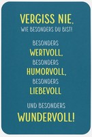 Geburtstag Unverpackte GlüCkwunschkarte Mit Umschlag Vergiss Nie Wie Besoners Du