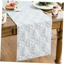 Christmas Table Runner 13x72 Inch Xmas Trees Table Runner, 13" x 72" White