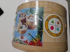 2 Tier Natural Bamboo Asian Steamer Basket 6"  Dumpling Bun Shrimp Crab Steamer