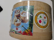 2 Tier Natural Bamboo Asian Steamer Basket 6"  Dumpling Bun Shrimp Crab Steamer