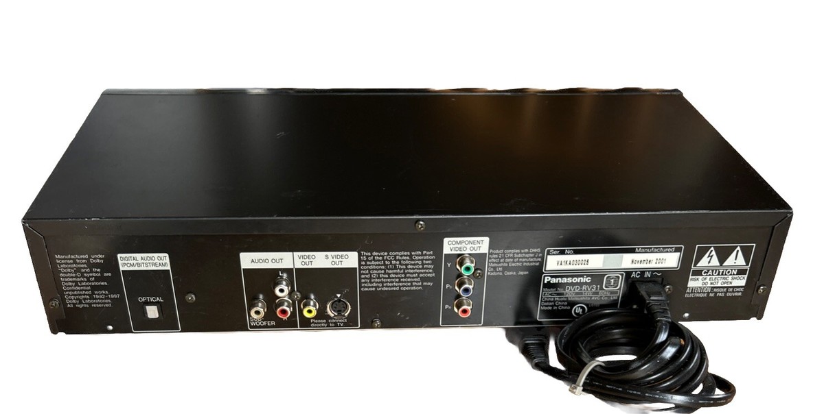 Panasonic DVD-RV31 DVD Player for sale online | eBay