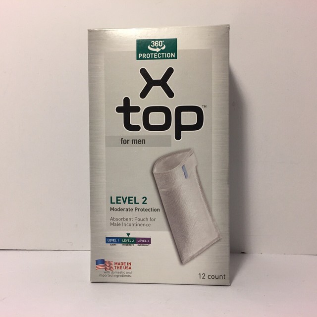 X Top Male Incontinence Absorbent Pouch 12 Ct Level 2 Moderate Protect