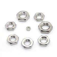 M12 HALF NUTS THIN HALF LOCK NUT A2 STAINLESS STEEL DIN 439 LOCK NUT HEXAGON