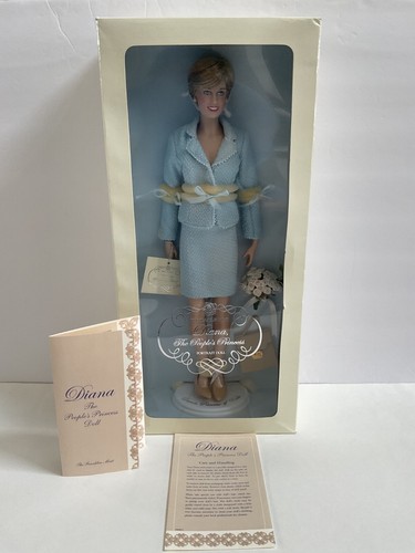 Franklin Mint Princess Diana The Peoples Princess Portrait Doll 16” In Blue Suit