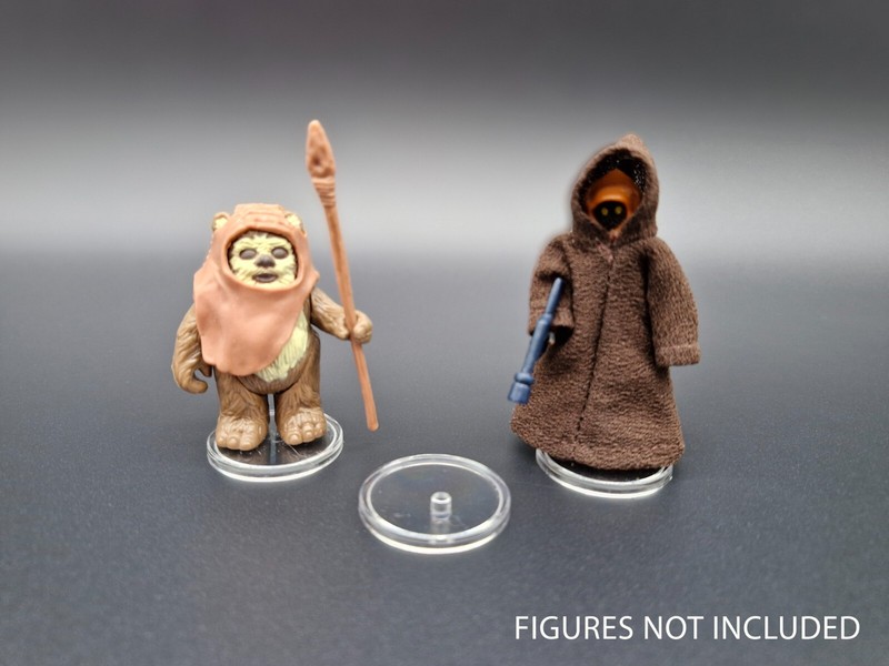 Star Wars Vintage SMALL CLEAR Figure Display Stands 1" Base Disc Kenner Palitoy