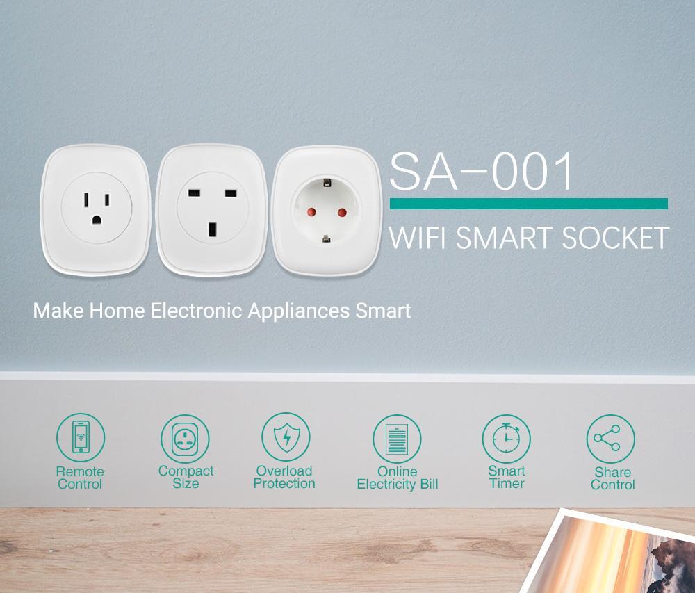 Smart Plug 16A WIFI Outlet Swtich work with Echo Alexa Google Home APP Remote-image