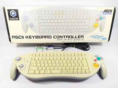 GameCube ASCII Keyboard Controller ASC-1901PO White w/Box Tested Nintendo 0217C