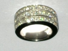 Großer Designer Ring Silber 925 Sterling Zirkonia  Ø ca.17mm