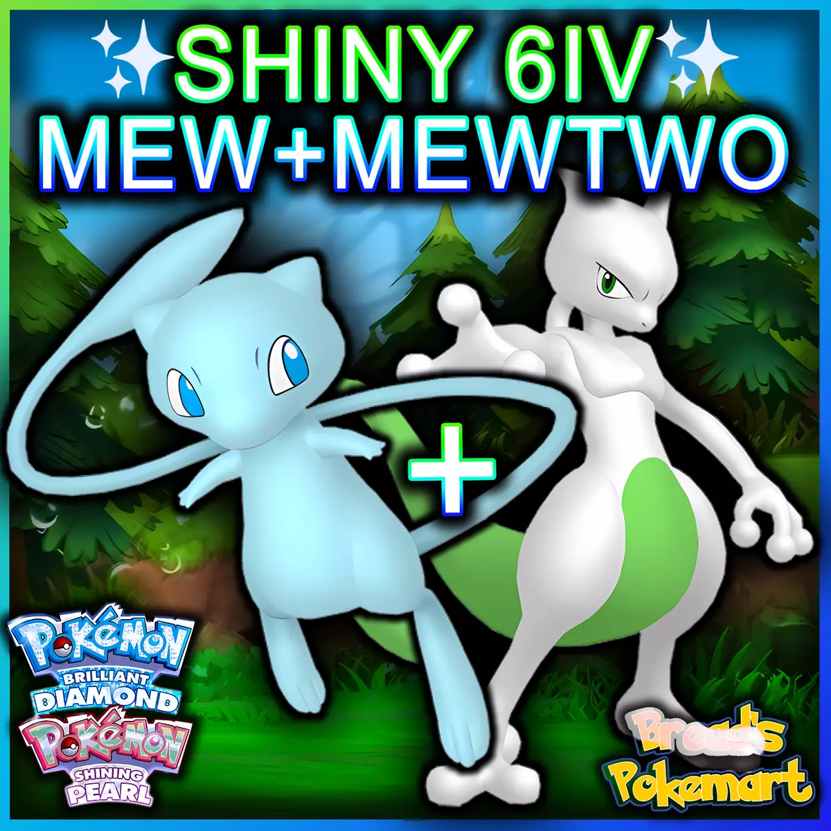 Shiny 6IV Mew + Non-Shiny 6IV Mew + Shiny 6IV Mewtwo Pokemon