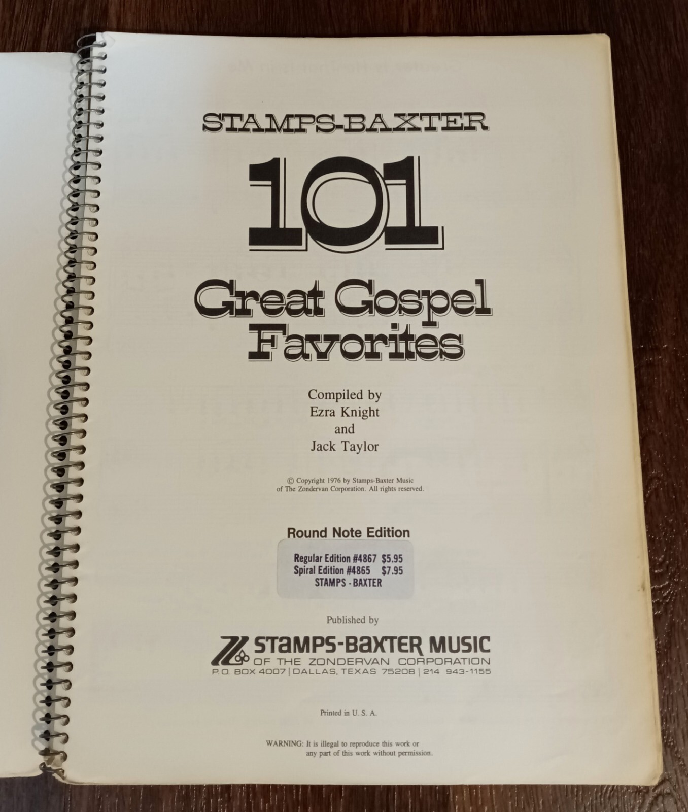 Stamps Baxter Music "101 Great Gospel Favorites" Round Note Ezra Knight (1976) eBay